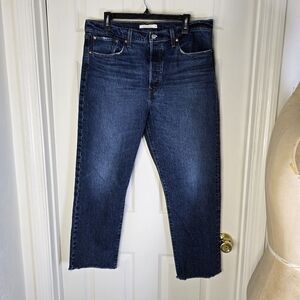 Levis Vintage BIG E Wedgie Straight Mens Blue Denim Jeans 33‎ X 28